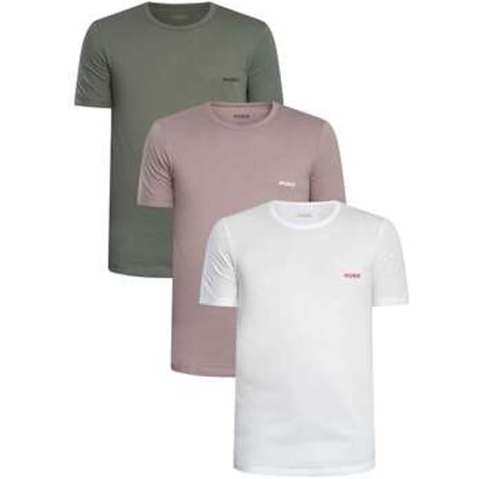 HUGO 3-Pack Crew Lounge T-Shirts, Veelkleurig