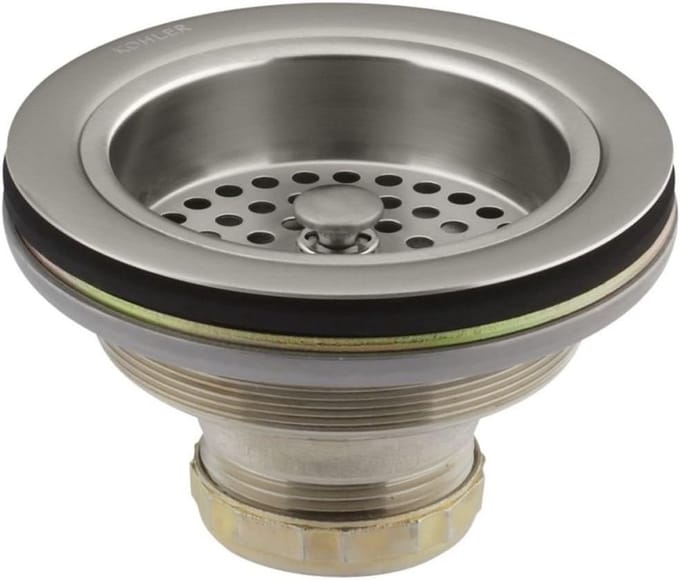 Sink Strainer voor 3.5" en 4" Sockets - Duostrainer in Geborsteld Nickel