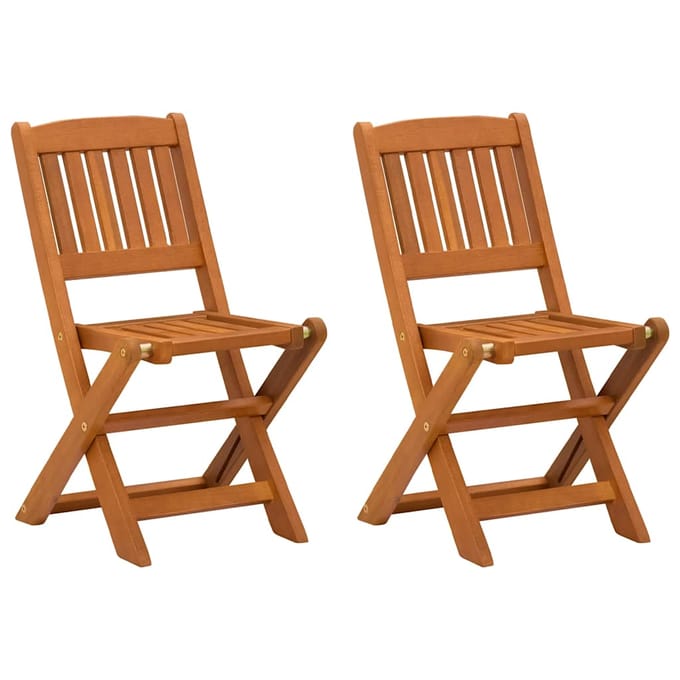 vidaXL - Kinderklapstoelen, - 2 - stuks, - van - massief - eucalyptushout