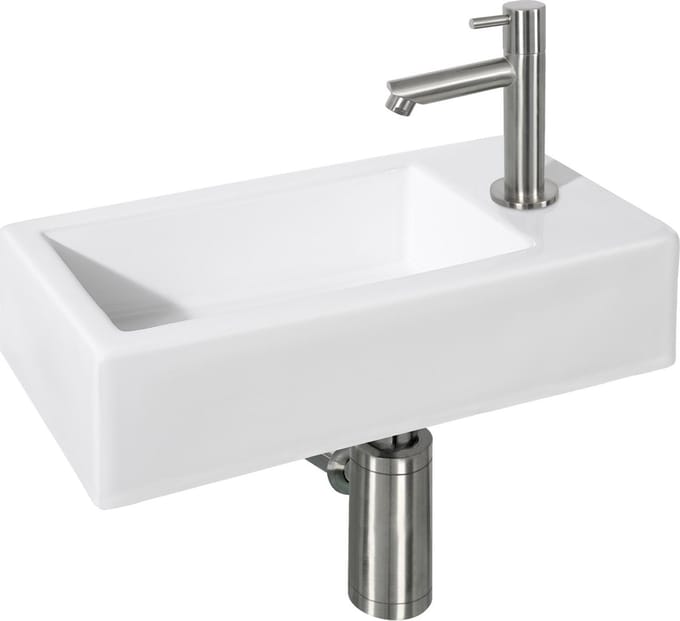 Differnz Fonteinset Mix&match Ravo Keramiek Recht Mat Chroom