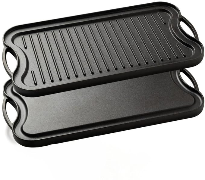 CLGP® Grillplaat Inductie - Bakplaat - Gietijzer - Zwart