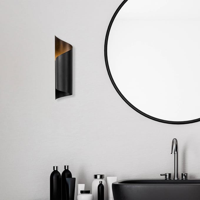 Opviq Wandlamp Sivani MR-838 indirecte hoogte 35cm zwart
