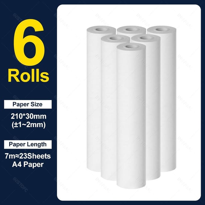 A4 Thermisch Papier 210x30mm Rollen voor Draadloze Bluetooth A40 Draagbare Printer Hoge Kwaliteit Printen