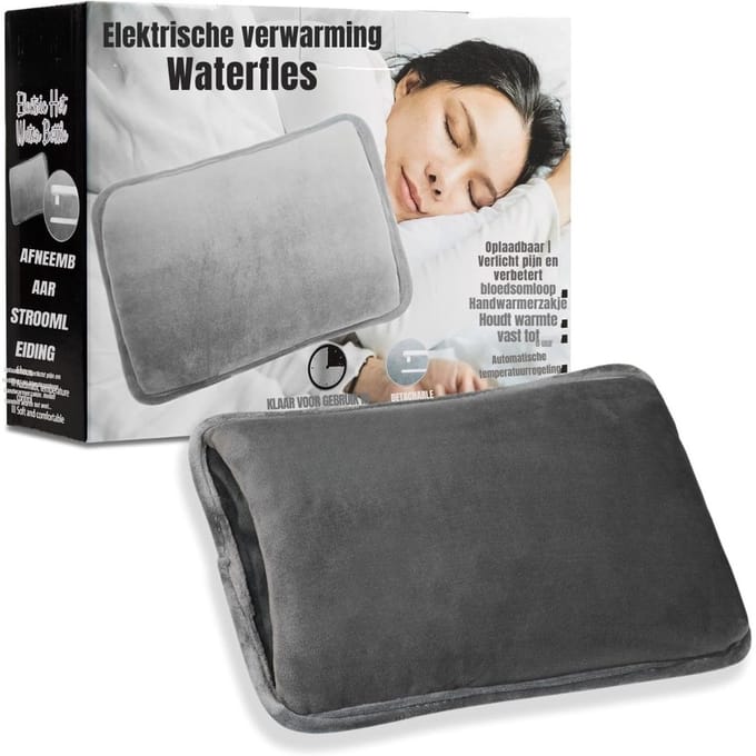 Core® Elektrische kruik - Kruik - Kruik elektrische - Grijs - 31cm x 26cm x 8cm