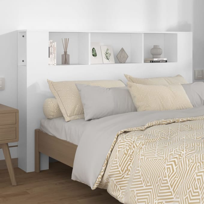 Vidaxl Bedhoofd met Planken, Wit, 160X18,5X104,5 Cm