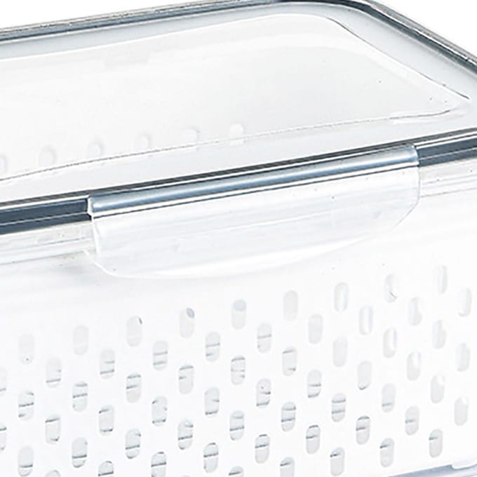 Afdruipopbergmand Doos Transparante Fruit Groente Opbergcontainer voor Keukenbenodigdheden 3300ML white