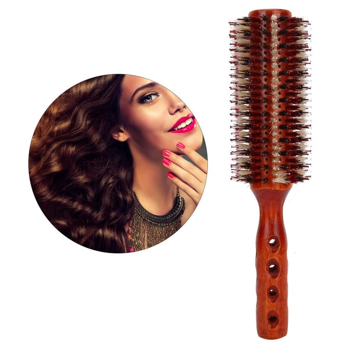 Ronde Haarborstel Professioneel Groot Salon Kapper Kapsalon Krullend Haar Styling Kam Borstel brown