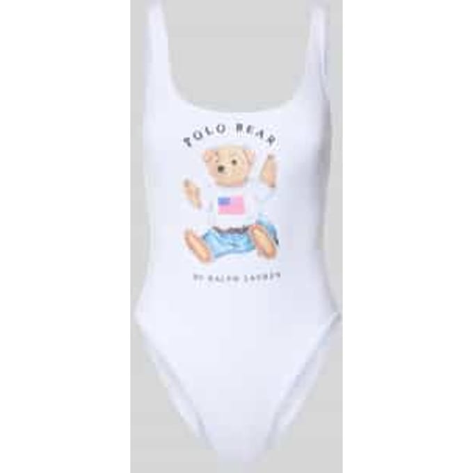 Badpak met polo bear motiefprint