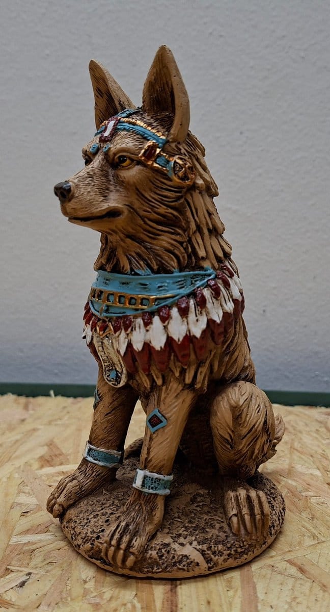 Wolf met Veren Western beeld - Decoratie - Woonaccessoires - Beeld - 15,5cm hoog