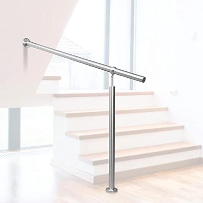 Trapleuning roestvrij staal voor binnen en buiten, instelbare hoek, 120 cm