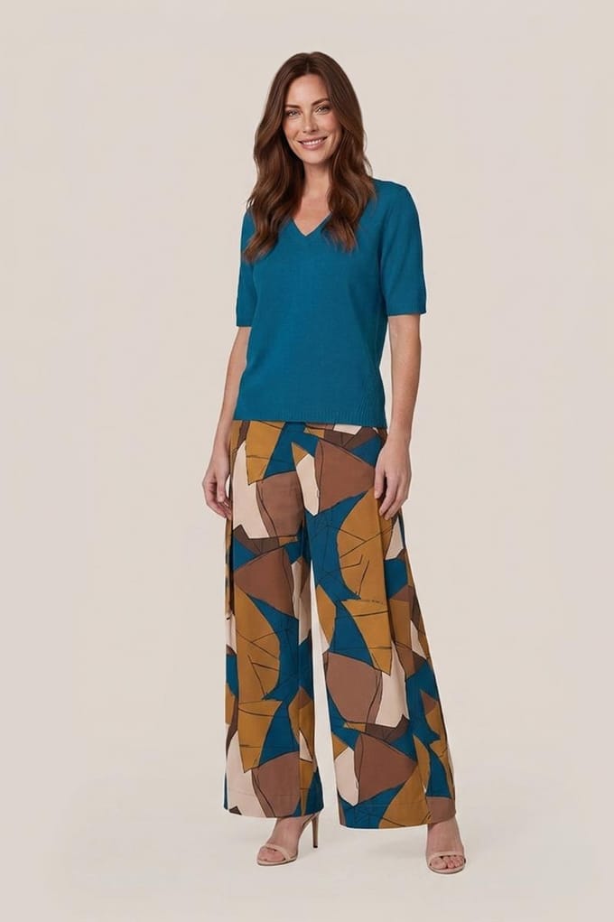 Audra Top Petrolblauw