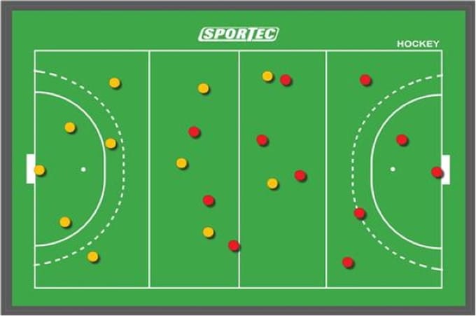 Magnetisch Coachbord Hockey 60 x 45 cm