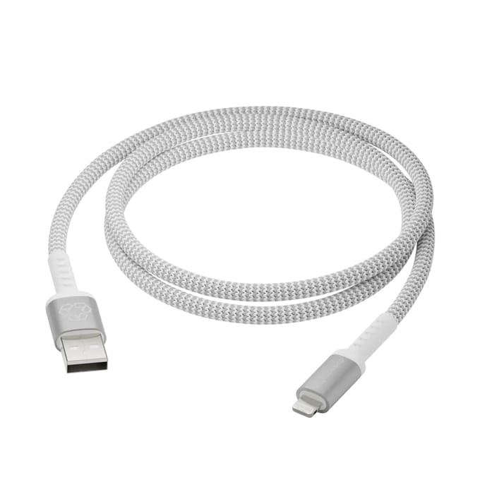dbramante1928 re-charge - Braided oplaadkabel - USB-A naar geschikt voor Lightning - 1,2 meter - Wit