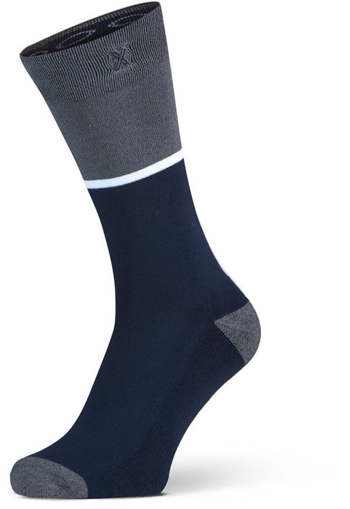 XPOOOS - Essential Graphics Heren bamboe Sokken - 1-Pack - Maat 39/42 - Blauw & Grijs