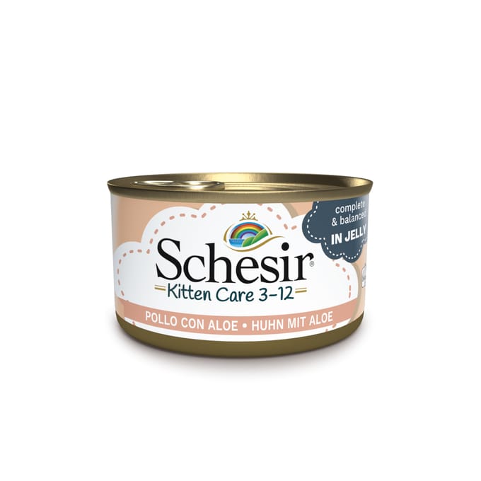 6x85g Kitten Kip met Aloë in Gelei Schesir Kattenvoer