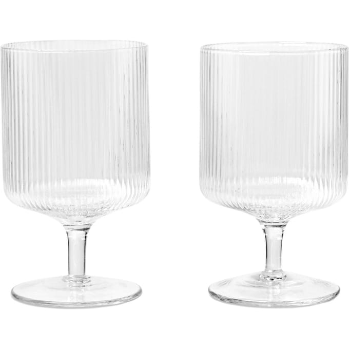 Ferm Living - Ripple wijnglazen (Set van 2) - clear - transparant