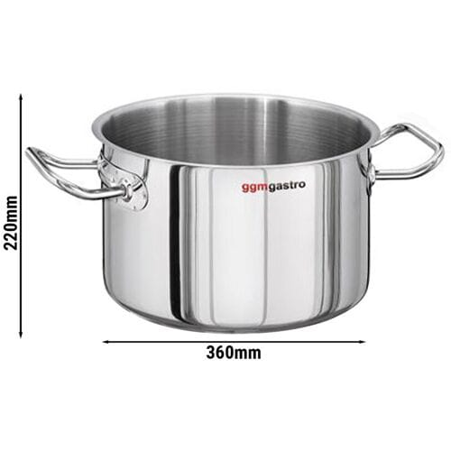 GGM Gastro Fleischtopf - Edelstahl - 23 Liter - Ø 360mm - Höhe:220mm - Induktionsgeeignet