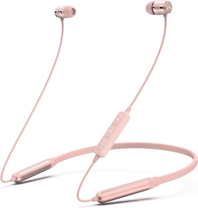 Bluetooth In Ear Headphones met Microfoon en Lange Speeltijd - Roze