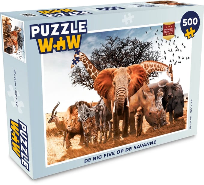 Puzzel Dieren - Giraffe - Olifant - Legpuzzel - Puzzel 500 stukjes