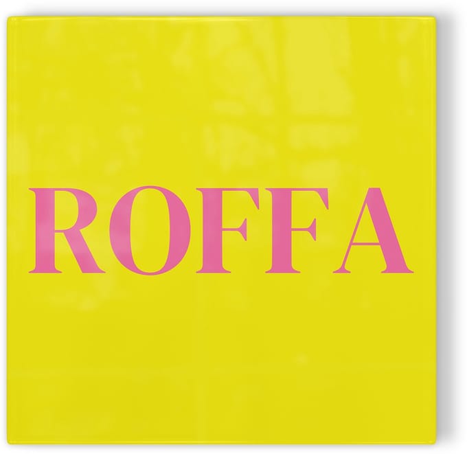Tegeltje Rotterdam Roffa - geel roze - tegeltje stad - tegeltje met tekst