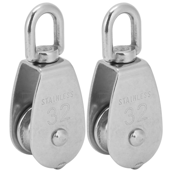 2 stuks Kabel Enkele Katrol Blok RVS Hangende Draad Slepen Hijsen Touw Wiel