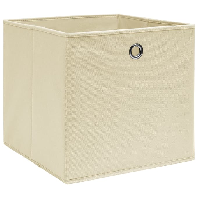 vidaXL - Opbergboxen - 4 - st - 32x32x32 - cm - stof - crèmekleurig