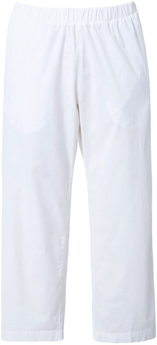 Ulla Popken - Dames - 7/8-chinobroek Ruby elastische tailleband wijde - Sneeuwwit - Maat 60
