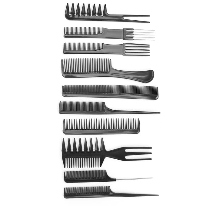 10 stuks Professionele Haarstyling Kam Set Salon Kappers Kammen Set Kappers Kam Set gray