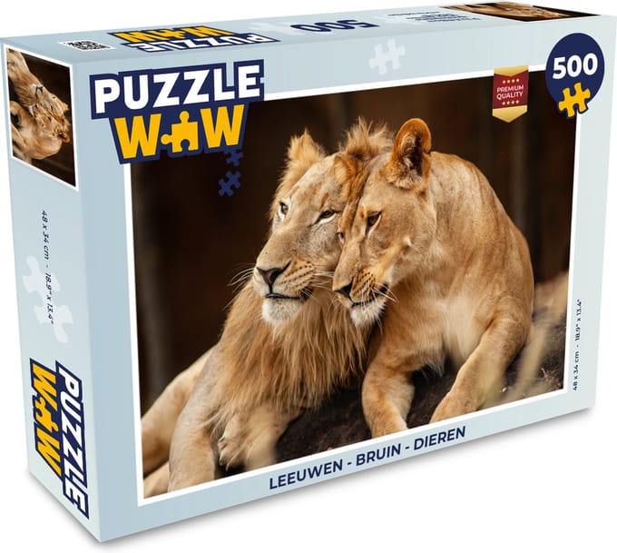 Puzzel Leeuwen - Bruin - Dieren - Legpuzzel - Puzzel 500 stukjes
