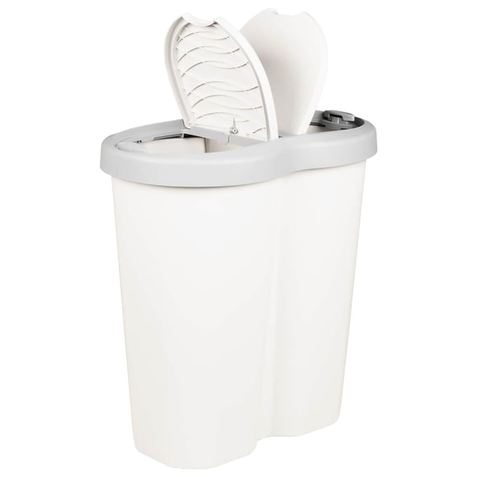 vidaXL - Afvalbin - Wit - 48 - x - 30 - x - 51 - cm - PP
