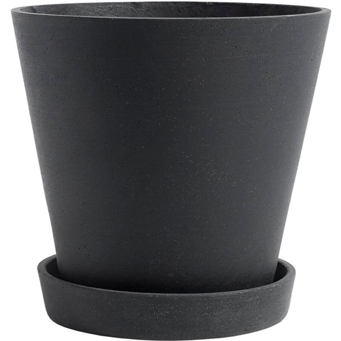 HAY - Bloempot met schotel - zwart - XL