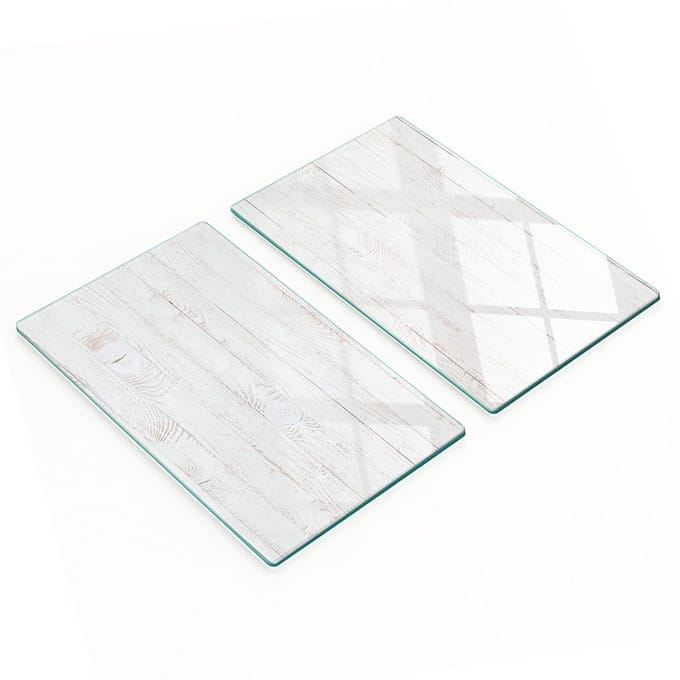 Multifunctionele decoratieve glazen borden met bedrukt hout, 2x30x52 cm