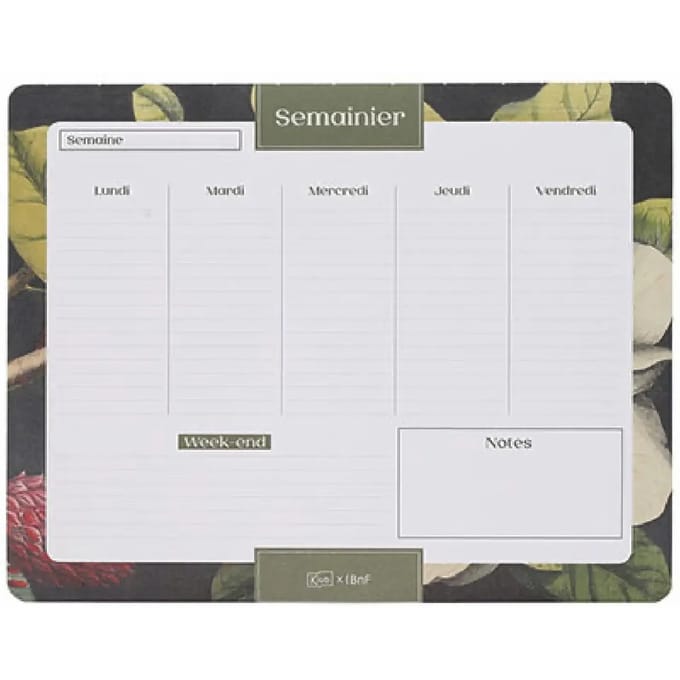 Wekelijks dagboek Kiub Bnf Voyage Fleur Blanche