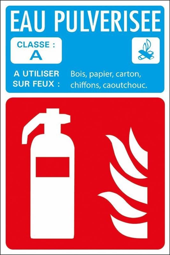 Pickup bord panneau 12x18 cm - Extincteur eau pulvérisé
