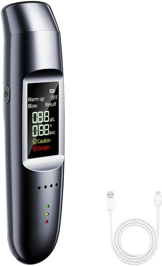 Alcoholtester - Digitale Alcoholmeter - Hoog Nauwkeurig - Oplaadbaar - Compact LCD-scherm