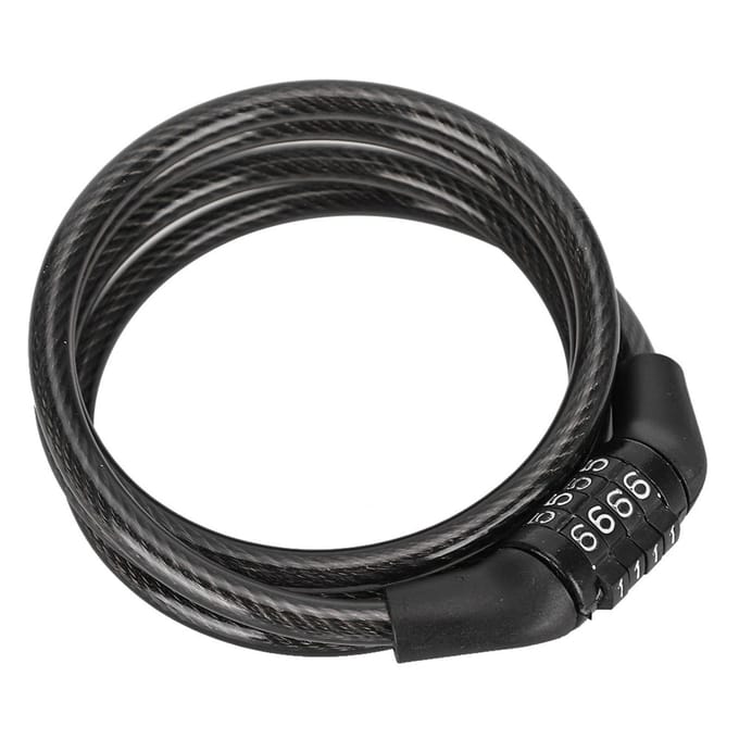 Câble antivol en acier pour vélo, sécurité à 4 chiffres, protection pour cyclisme en extérieur black