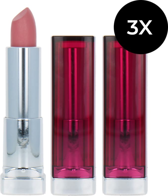 Maybelline Color Sensational Lipstick - 132 Sweet Pink (set van 3)