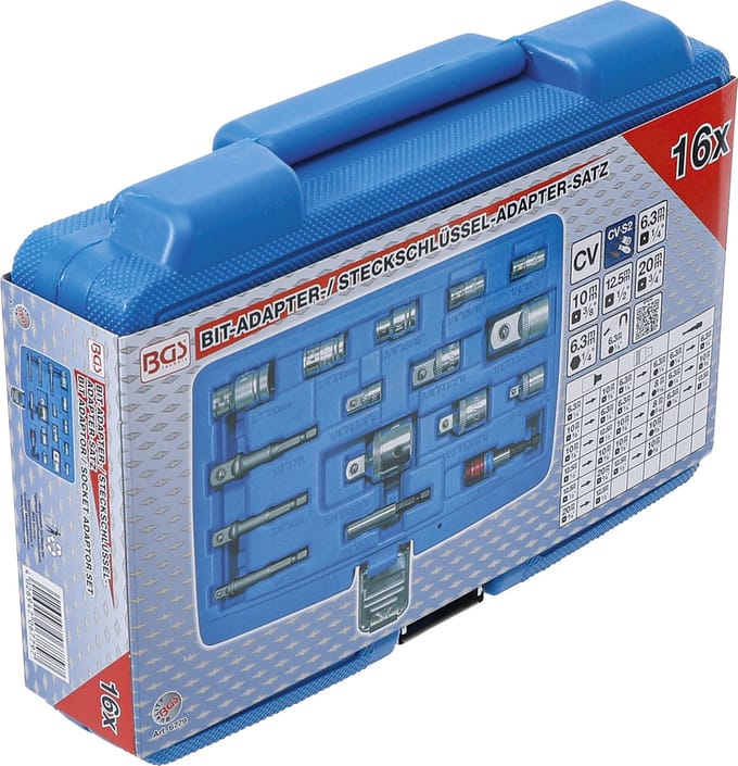 BGS Set bit-/dopsleuteladapters 16 delig