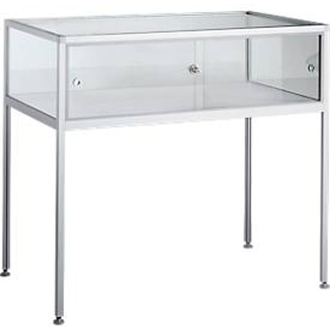 Staande vitrinekast STV-35, B 1000 x D 600 x H 900 mm, aluminium profiel