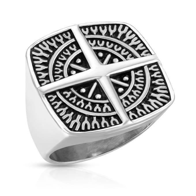 Geo - Ring Heren - Ring Zilver - Zilveren Ringen - Dames Ring - Ring Mannen - Mannen Ring