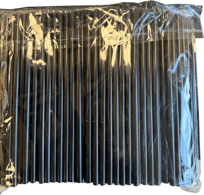 Herbruikbare Plastic Rietjes 8x240 mm – 250 Stuks – Zwart – Extra Breed & Flexibel