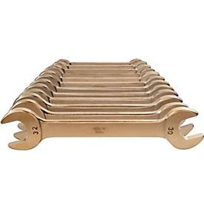 Endres Tools set met dubbele steeksleutels, 12-delig, SW 6-32 mm, aluminium-multicomponentbrons, vonkvrij, zeskant