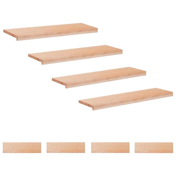 vidaXL - Traplopers - 8 - st - 90 - x - 30 - x - 2 - cm - Naturel - Massief - beukenhout