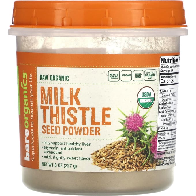 Rauw Biologisch Mariadistelzaadpoeder, 227G(8oz) beige