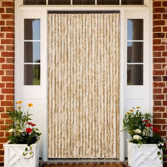 vidaXL - Vliegengordijn - 100x200 - cm - chenille - beige
