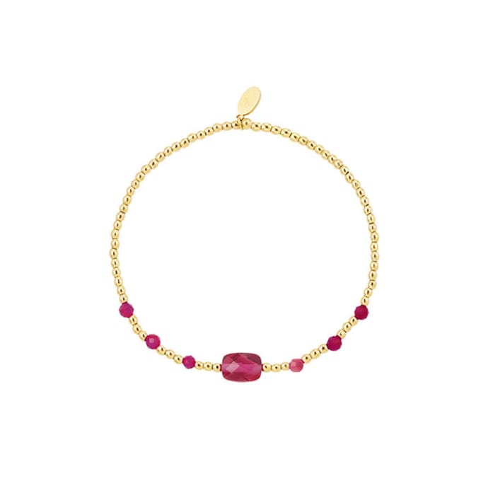 Bijoutheek Armband (sieraad) Staal En Kralen Rood