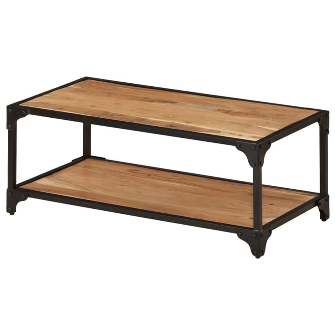 vidaXL - Salontafel - 90x45x35 - cm - massief - acaciahout