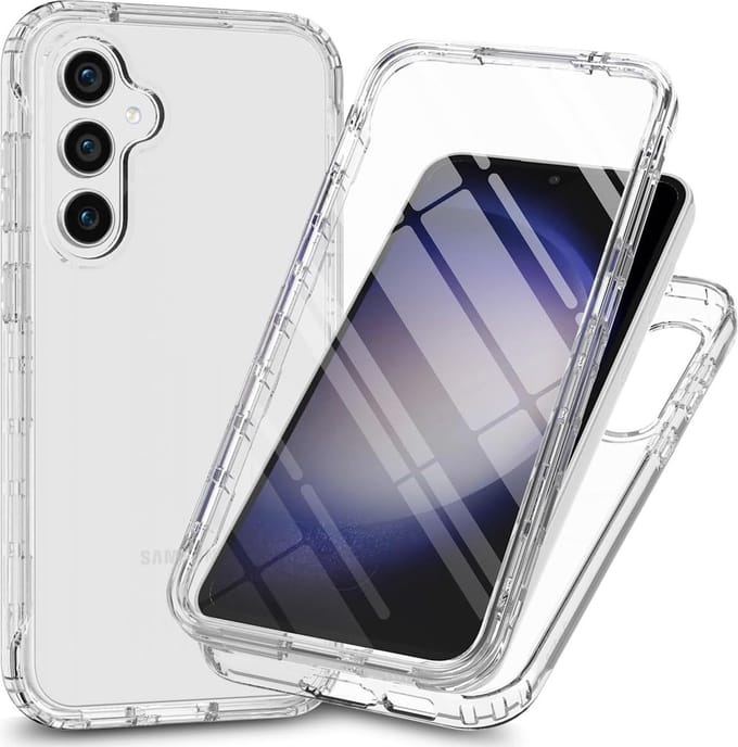 Hoesje + Screenprotector geschikt voor Samsung Galaxy S24 Plus - 2in1 Case Transparant