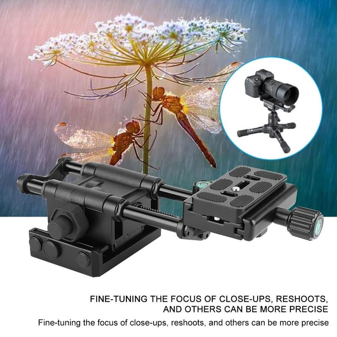 Kingjoy VM-10 Macro Camera Slider DSLR Verstelrail Focuskop Adapter Houder black