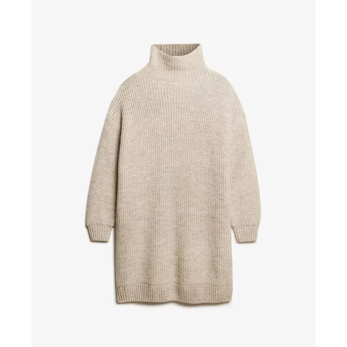 Superdry - Gebreide trui-jurk met grove rib - Dames - Jurken